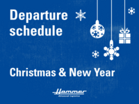 Departure schedule  Christmas and New Year