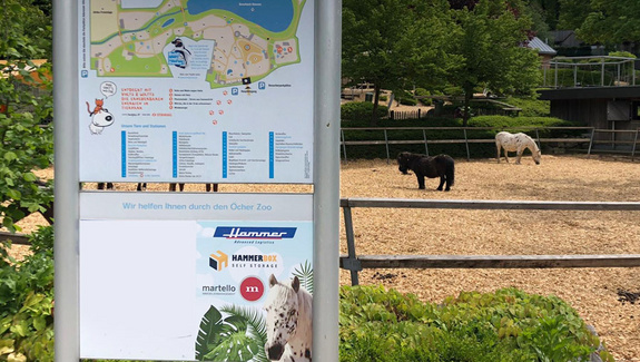 Ponybahn Hinweisschild im Aachener Tierpark Euregiozoo